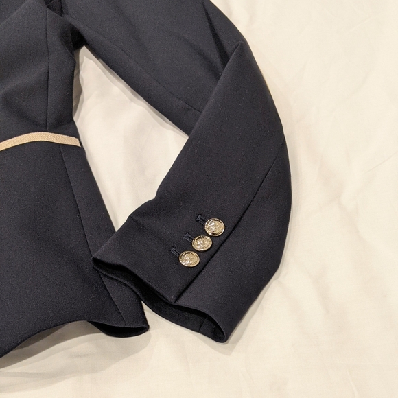 Tommy Hilfiger Navy Tailored Jacket, Gold Buttons & Beige Elbow Patches - Picture 3 of 6